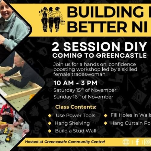 Advert dor a DIY course in Greencastle 15 and 16 Novermber 25